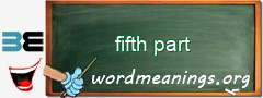 WordMeaning blackboard for fifth part